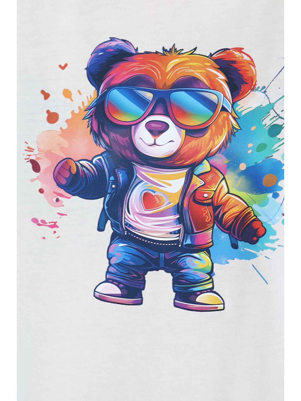 Ekru Baskılı Kısa Kollu T-Şhirt Krem - 27349-3