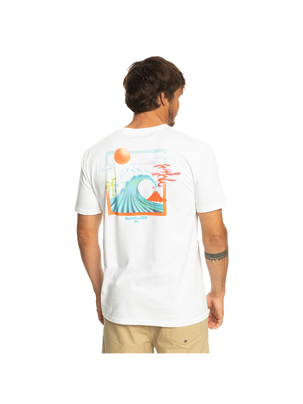 Beyaz Oceanbed Erkek Renkli Tişört-2