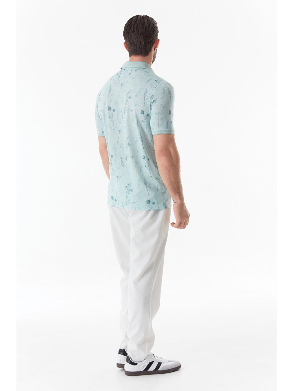 Yeşil Baskılı Polo Yaka Tişört-3