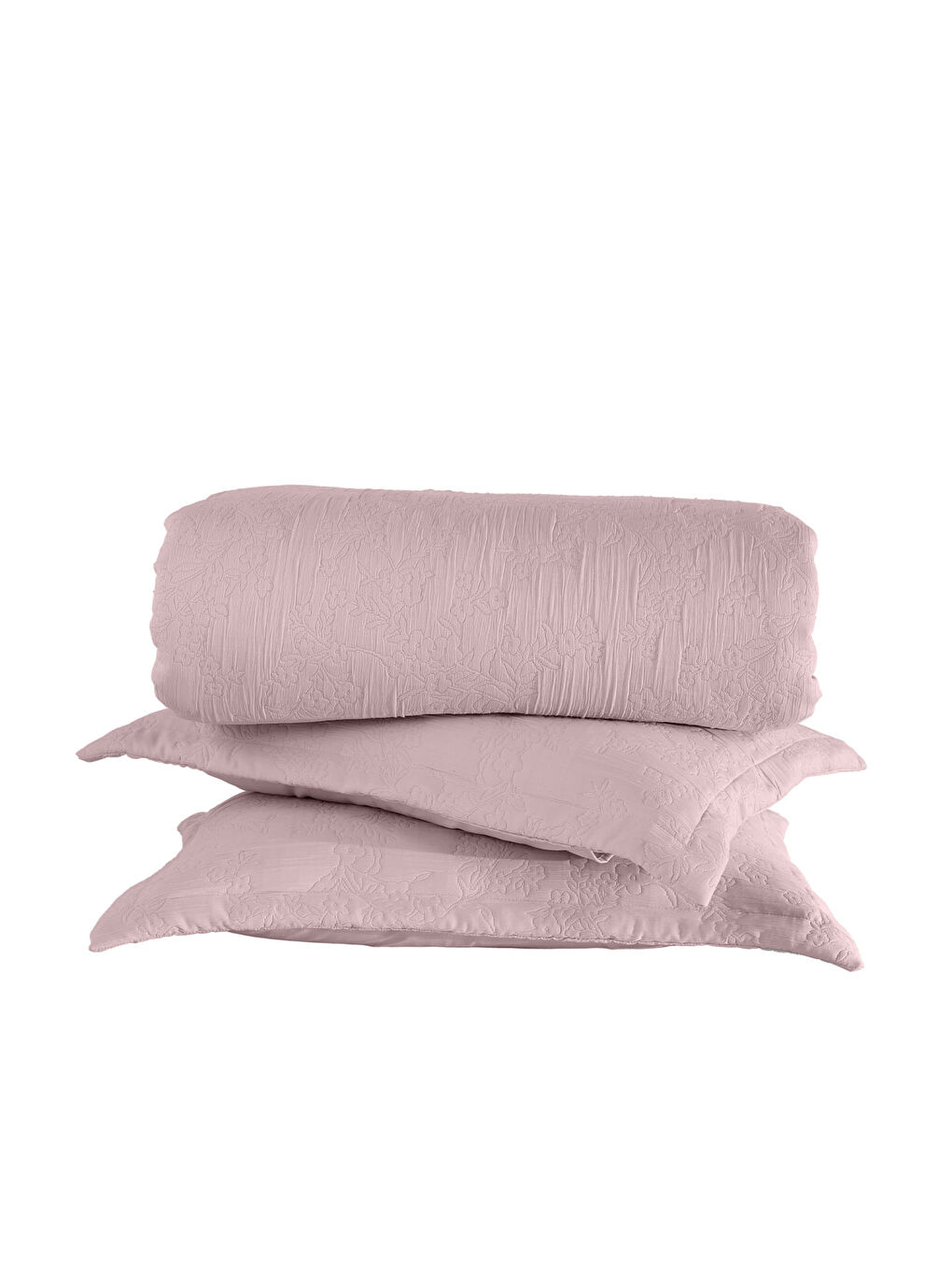 Pembe Nice Tek Kişilik Yatak Örtüsü 2 Parça (180x240 cm) Gülkurusu-3