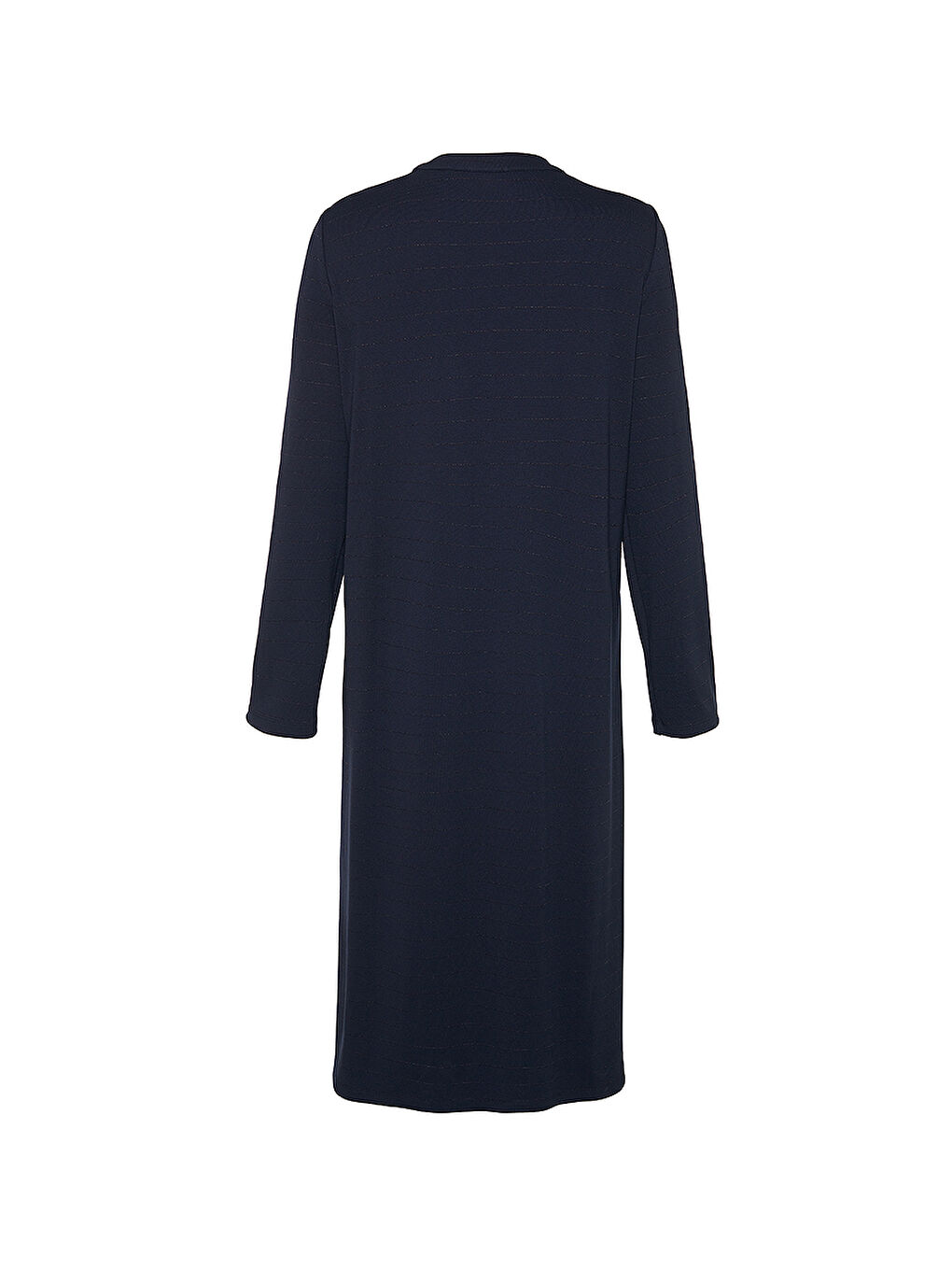 Lacivert Cepleri İşleme Detaylı Örme Uzun Hırka-2