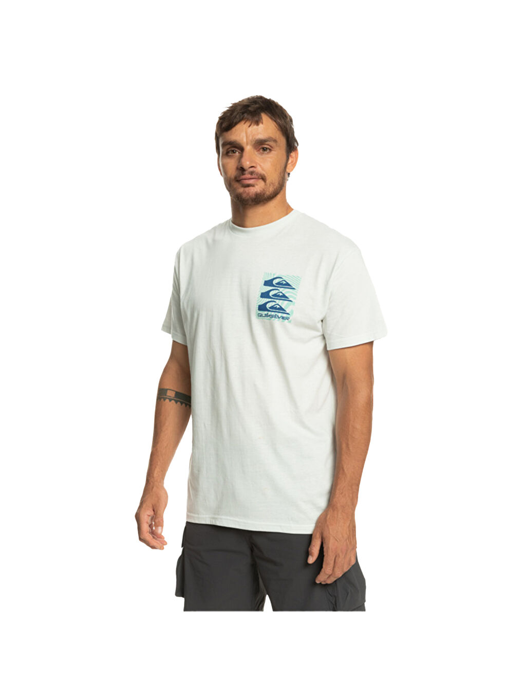 Warped Patterns Erkek Beyaz Tişört-3