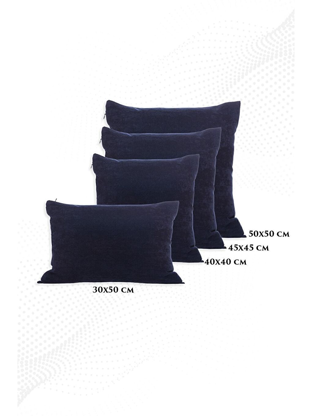 Panoroma Süet Dokulu Düz Punch (Panç) İçin Uygun Koyu Lacivert 45X45 Dekoratif Kırlent Kılıfı-5