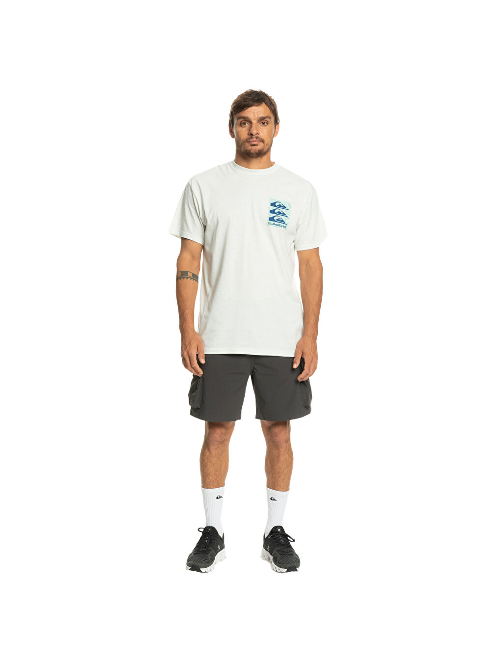 Warped Patterns Erkek Beyaz Tişört-5