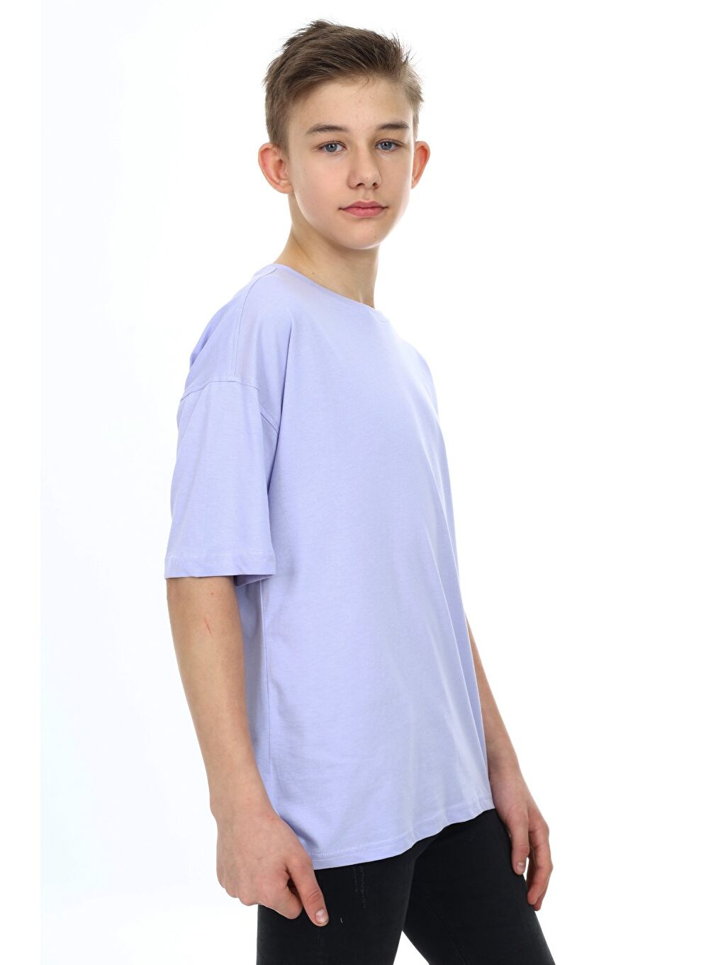 Lila Erkek Çocuk Baskılı Tişört-1