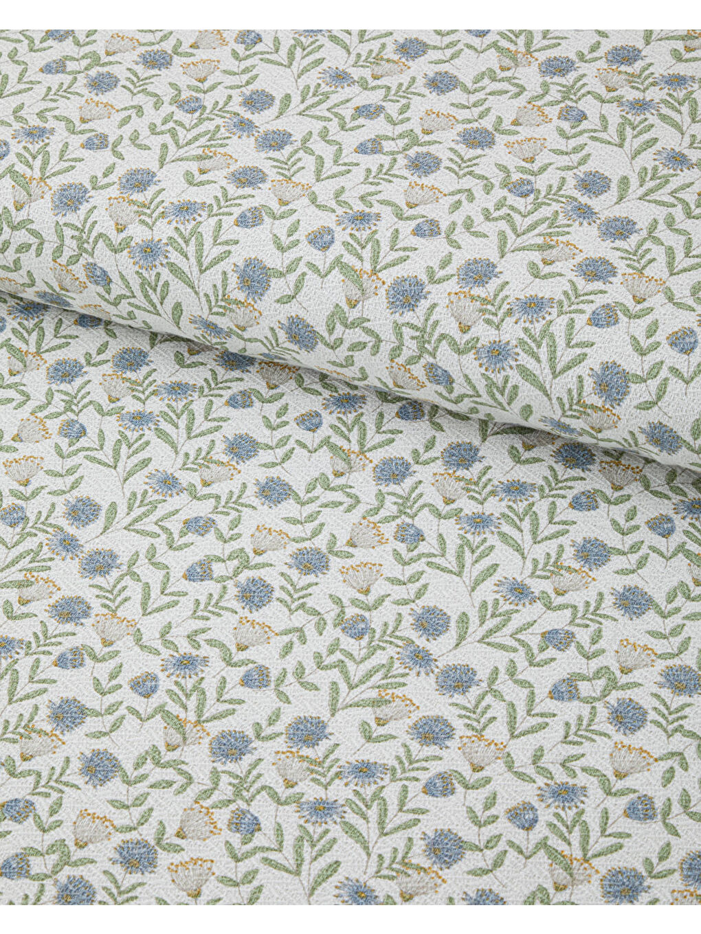 Botanica Baskılı Pamuklu Tek Kişilik Pike 150x220 cm Mavi-2