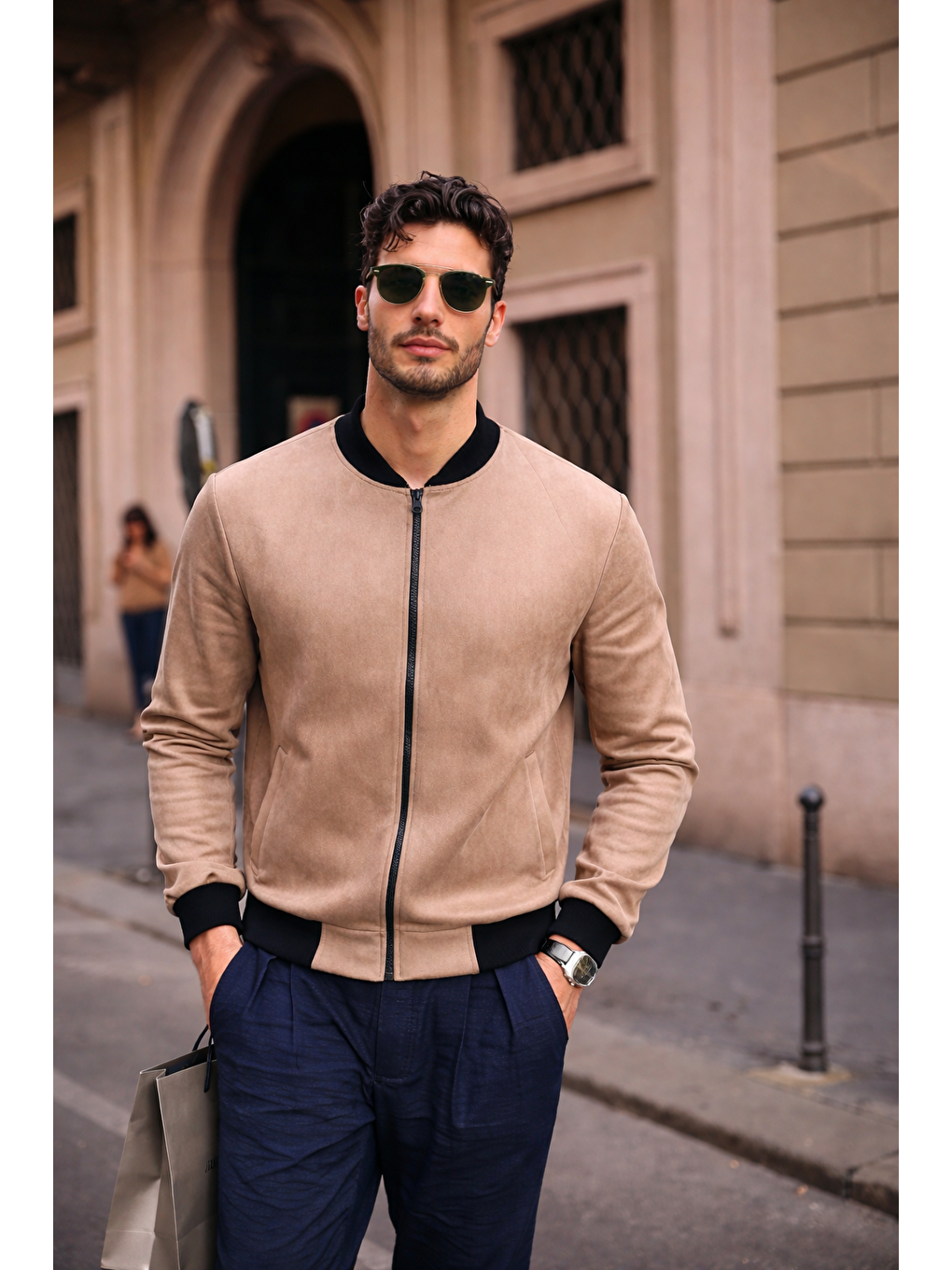 Kahverengi Erkek Relax Fit Kahve Süet Nubuk Ceket