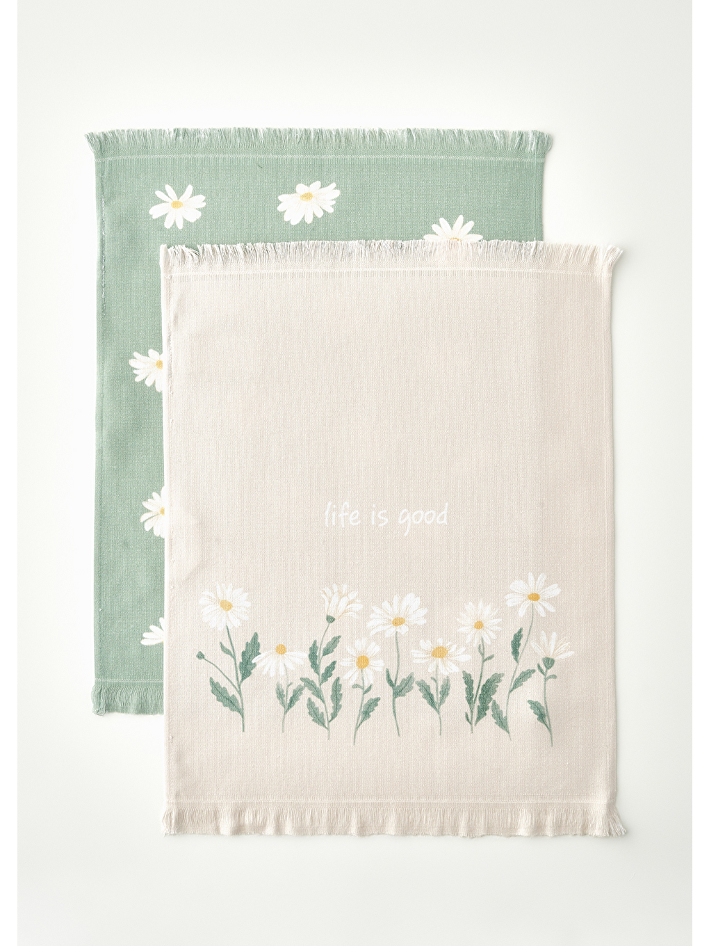 Daisy 2'li Kurulama Bezi Bej-yeşil (40x50 Cm)