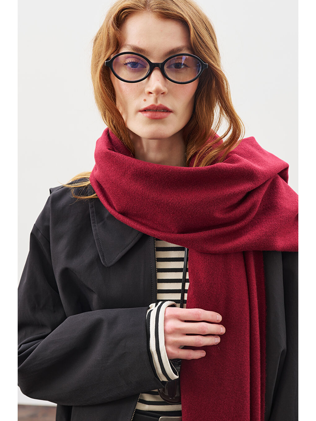 Kaşmir Dokulu Şal Bordo-1