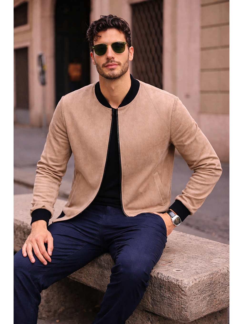 Kahverengi Erkek Relax Fit Kahve Süet Nubuk Ceket-2