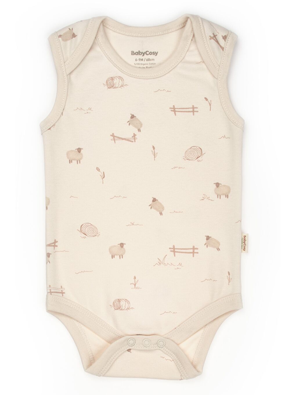 Ekru Bebek 2li Askılı Zıbın Body %100 Organik Pamuk - Bebek ve Yenidoğan Serisi - csy8175