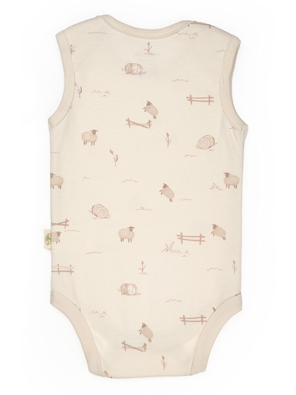 Ekru Bebek 2li Askılı Zıbın Body %100 Organik Pamuk - Bebek ve Yenidoğan Serisi - csy8175-1