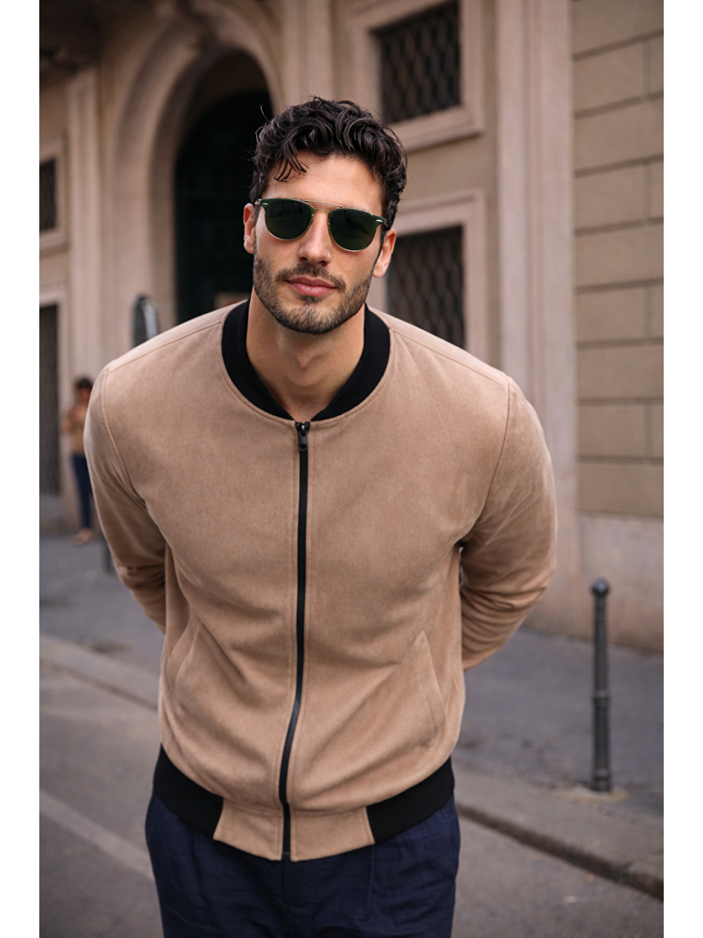 Kahverengi Erkek Relax Fit Kahve Süet Nubuk Ceket-4