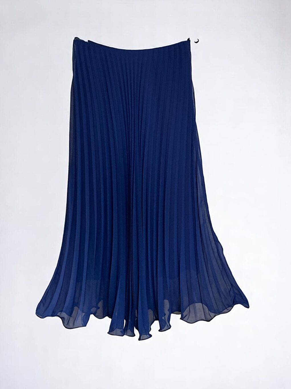 Kadın Lacivert Piliseli Şifon Etek