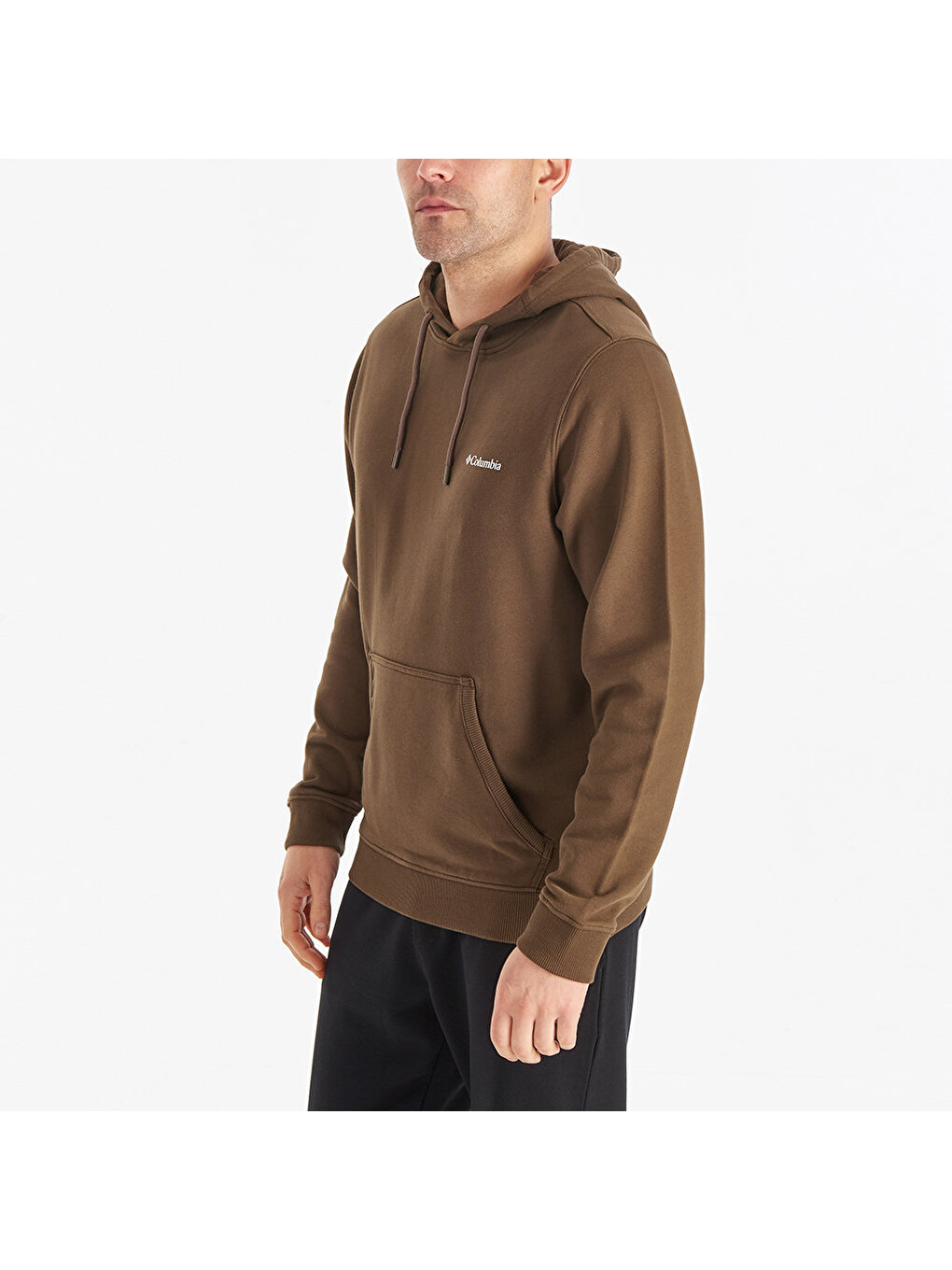 Basic Sm Logo Erkek Kahverengi Kapüşonlu Hoodie-1