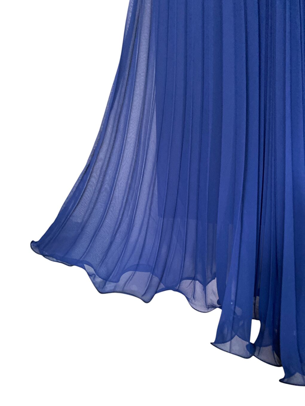 Kadın Lacivert Piliseli Şifon Etek-1