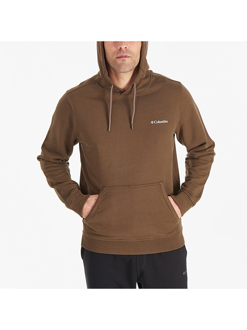 Basic Sm Logo Erkek Kahverengi Kapüşonlu Hoodie-2