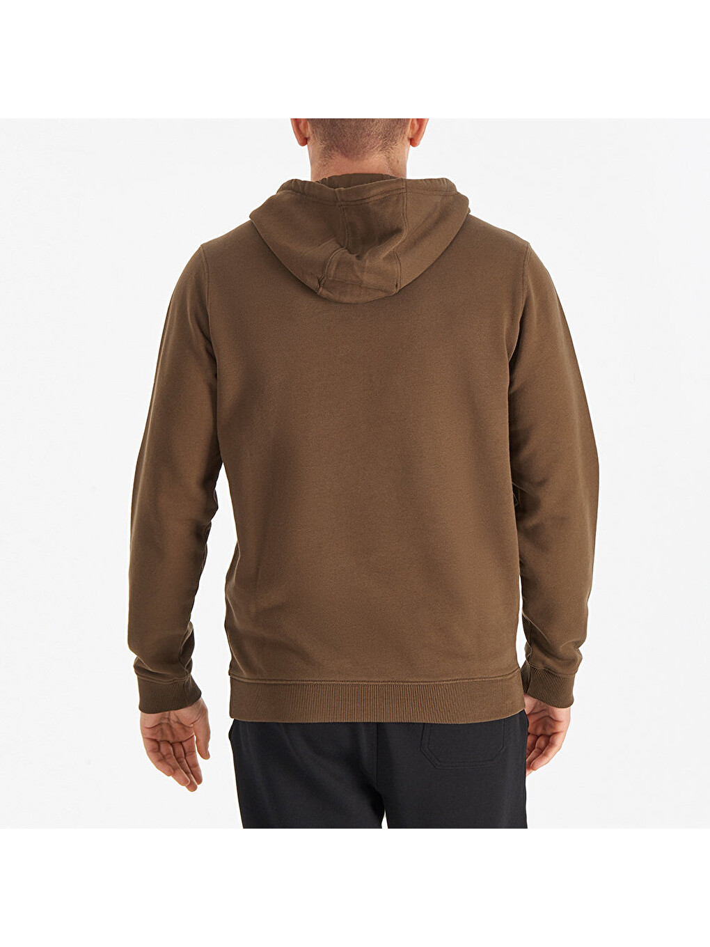 Basic Sm Logo Erkek Kahverengi Kapüşonlu Hoodie-3