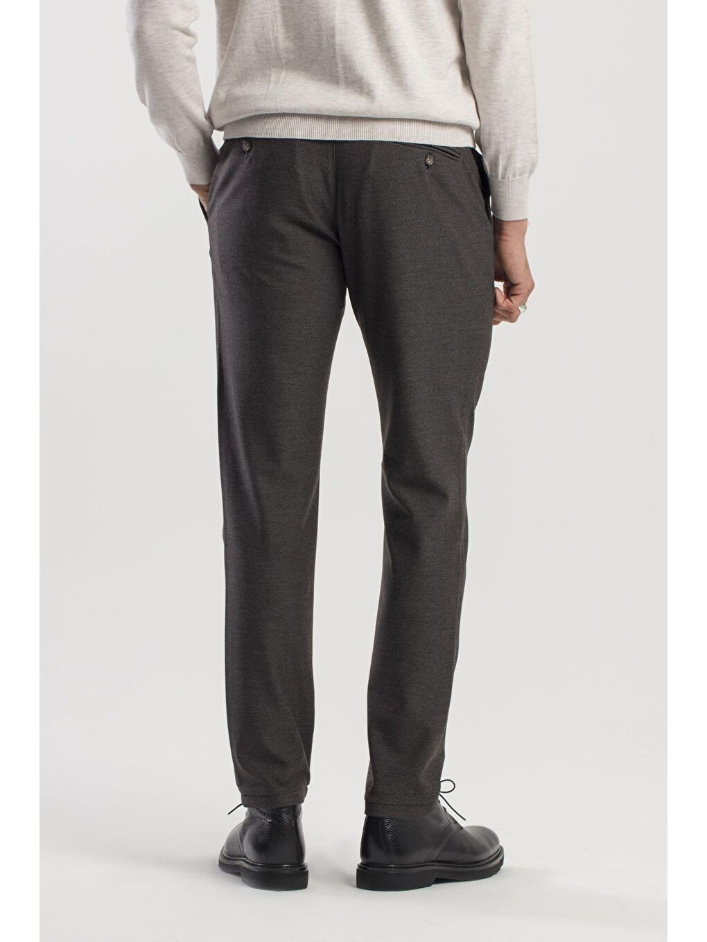 Siyah Comfort Fit Beli Lastikli Yan Cep Pantolon-3