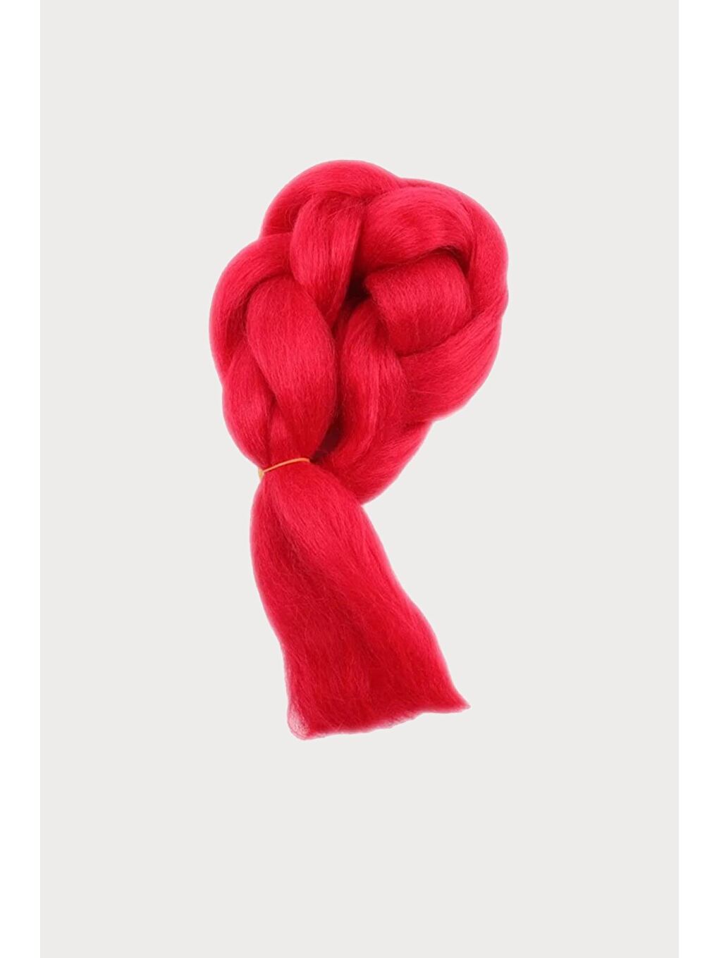 Kırmızı Jumbo Örgü Postiş Saç-2