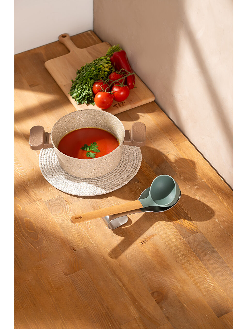 Gri Rustik Çelik Kaşık Altlığı