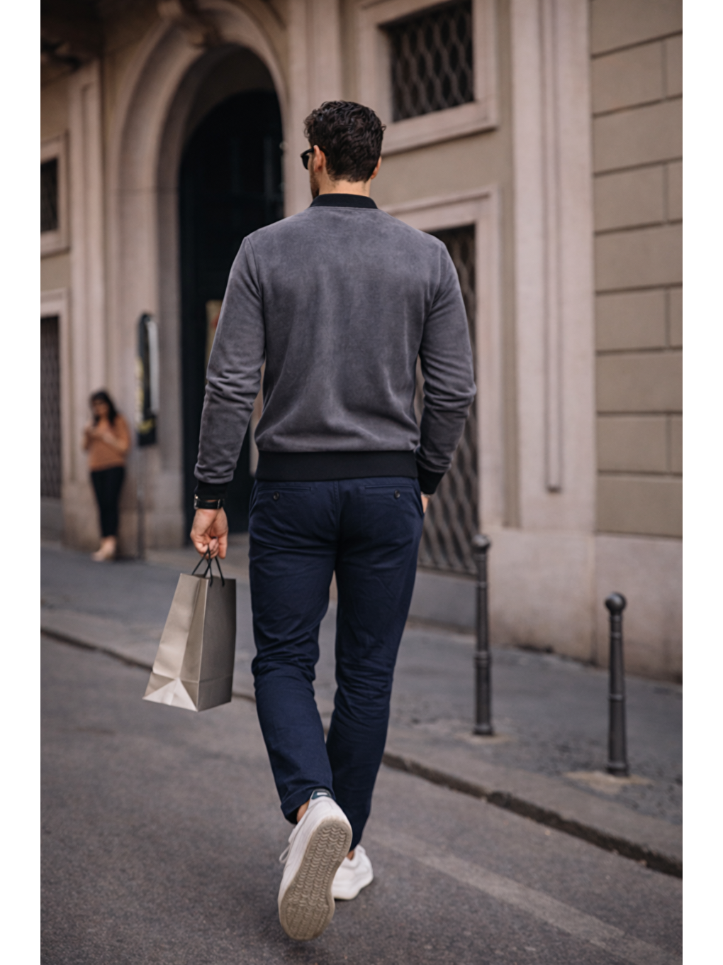 Gri Erkek Relax Fit Füme Süet Nubuk Ceket-5