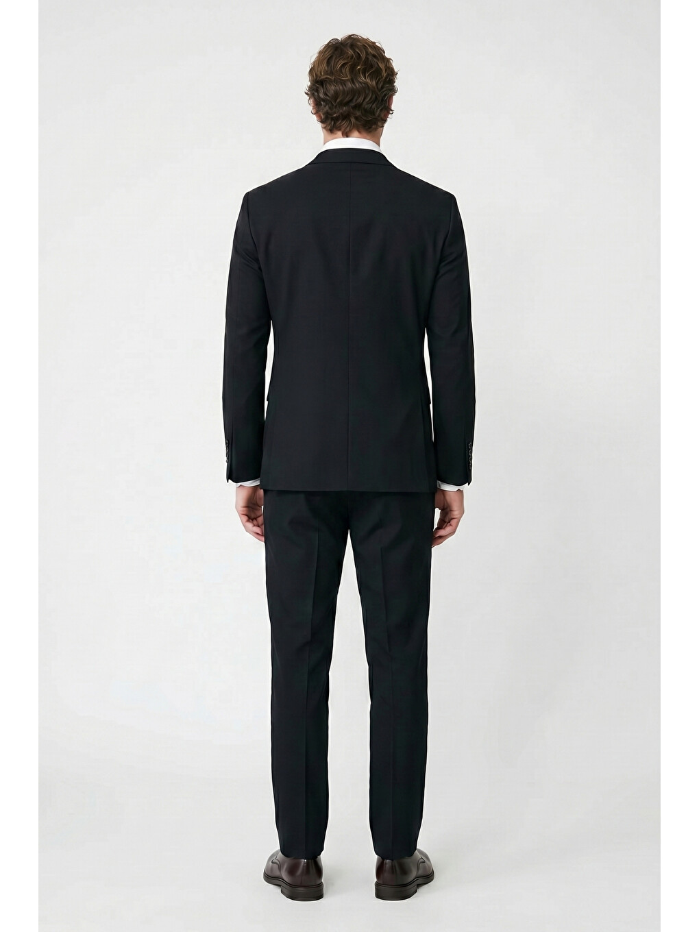 Lacivert 7 Drop Slim Fit Dar Kesim Mono Yaka Elastanlı Düz Takım Elbise-2