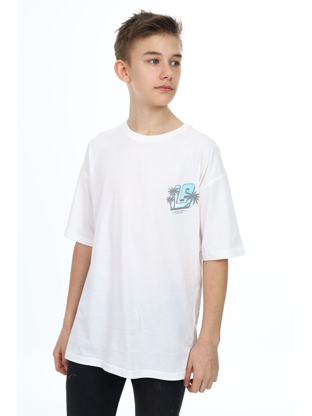 Ekru Erkek Çocuk Baskılı Tişört