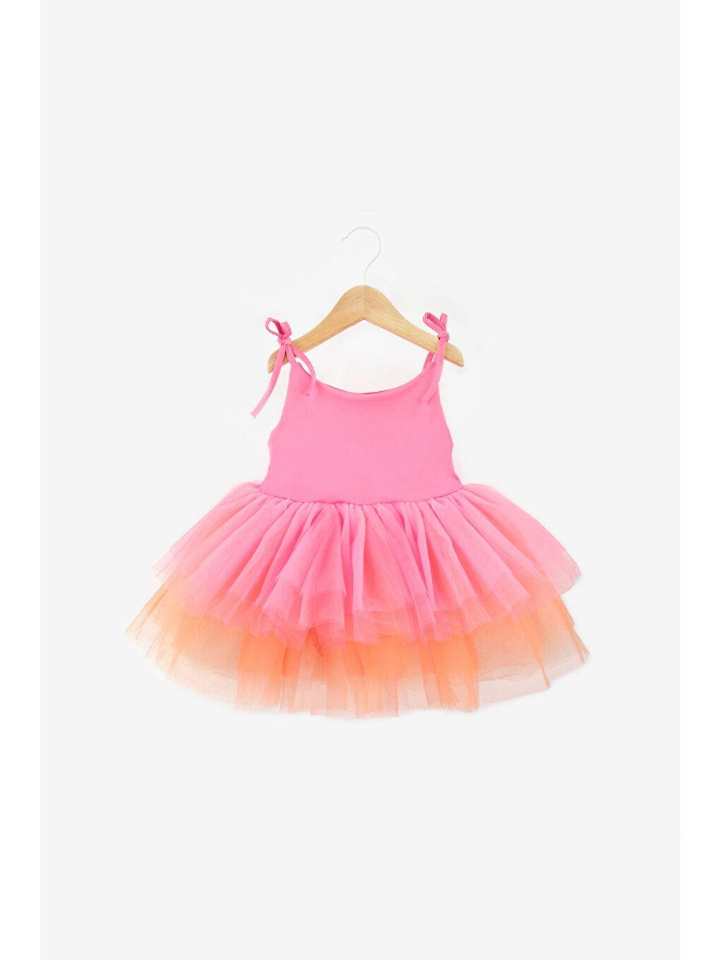 Pembe Tütü Etekli Askılı Kız Bebek Balerin Elbise - Jade-1