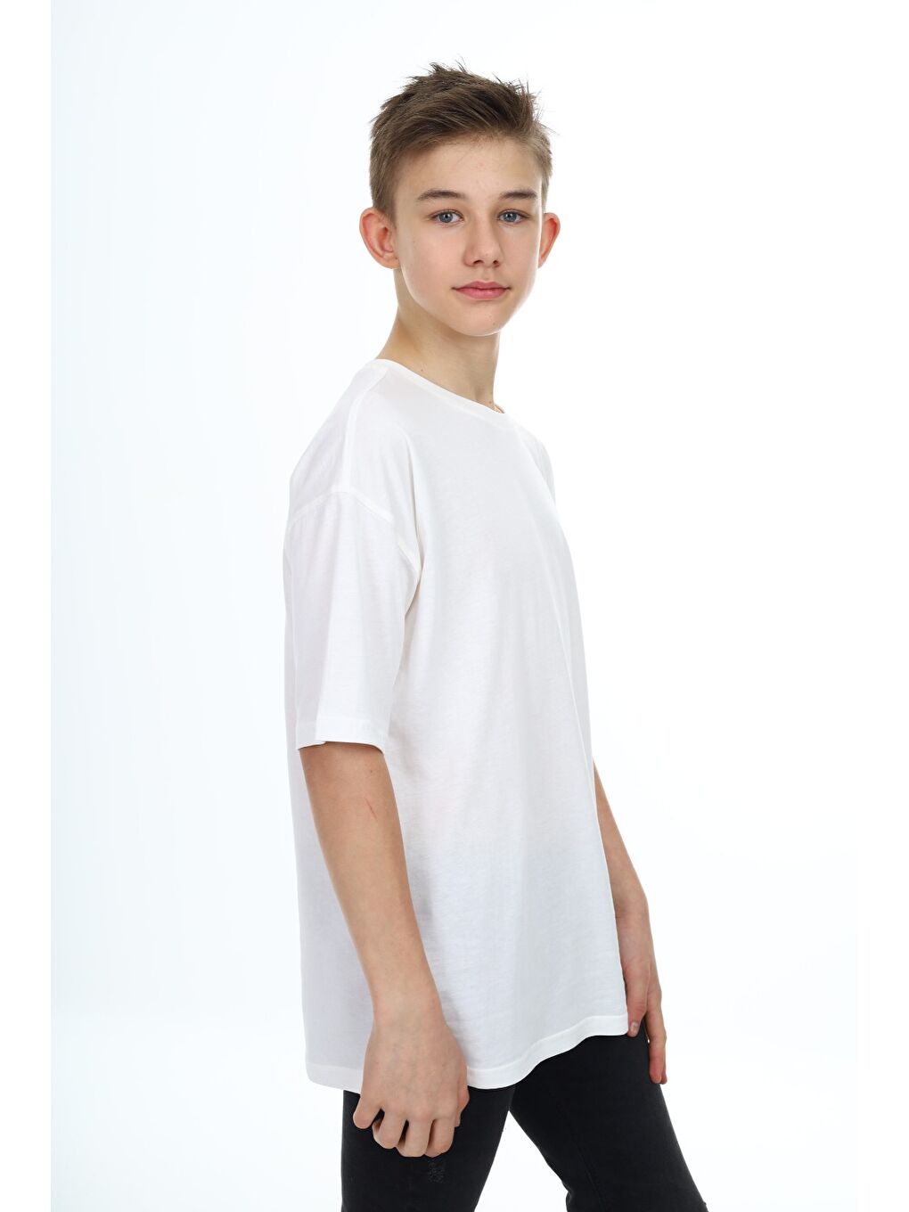 Ekru Erkek Çocuk Baskılı Tişört-1