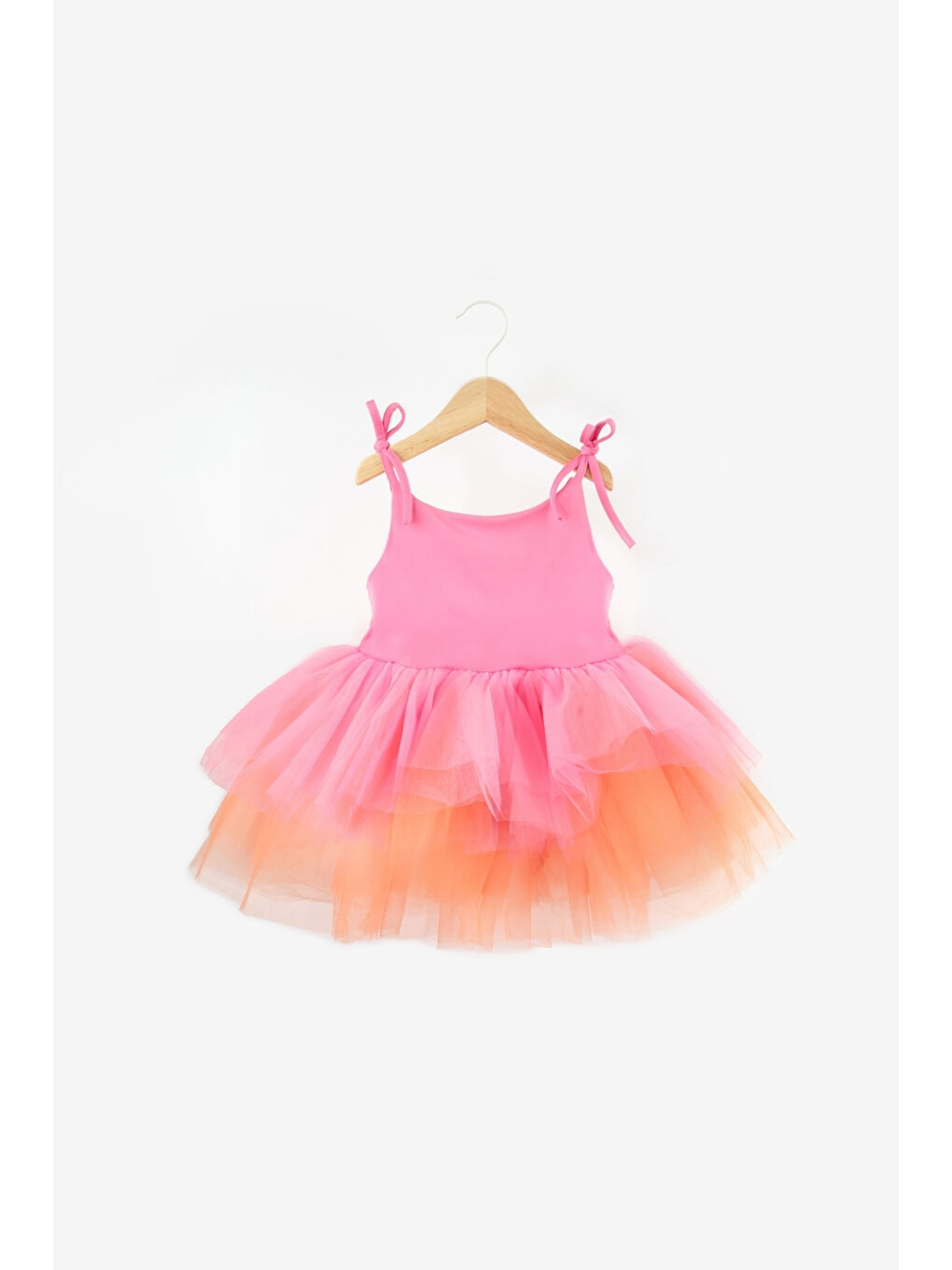 Pembe Tütü Etekli Askılı Kız Bebek Balerin Elbise - Jade-2