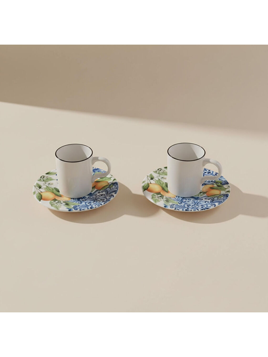 Ekru Camelia Lemon 2 Kişilik Kahve Takımı 55742-2