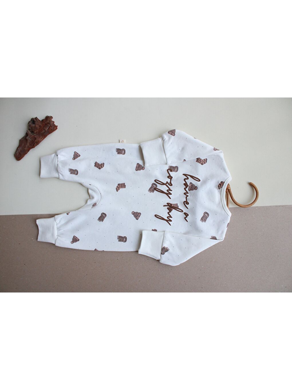 Ekru Sonbahar Serisi Kruvaze Tulum-3