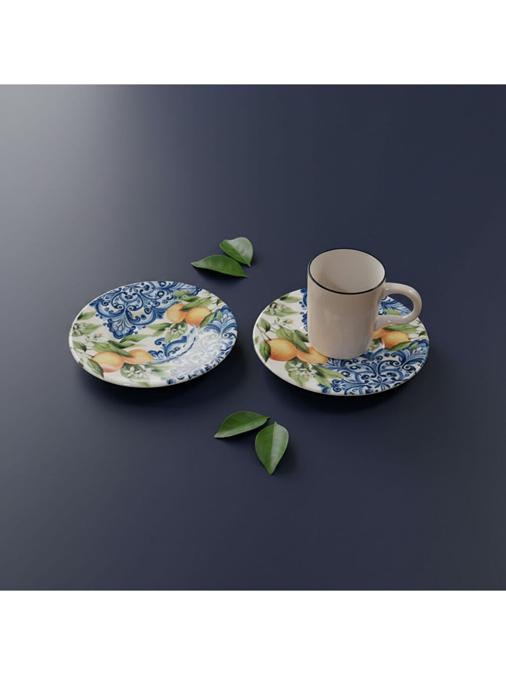 Ekru Camelia Lemon 2 Kişilik Kahve Takımı 55742-3