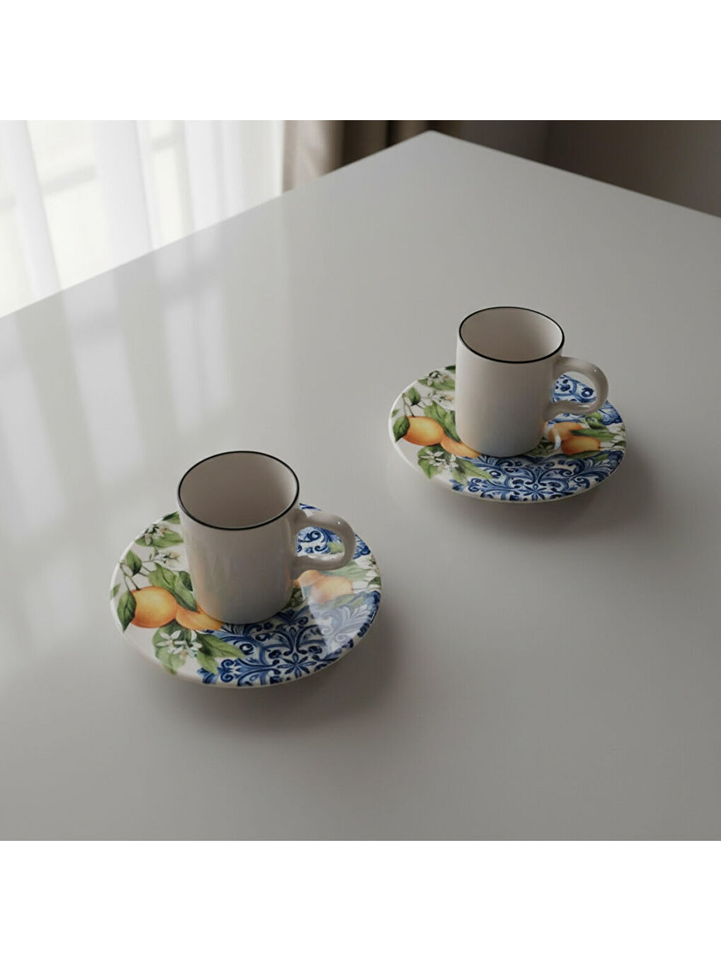 Ekru Camelia Lemon 2 Kişilik Kahve Takımı 55742-4