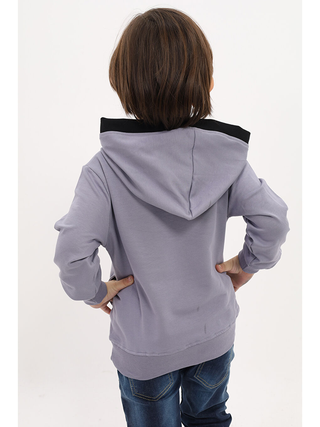 Gri Erkek Çocuk Baskılı Sweatshirt-2