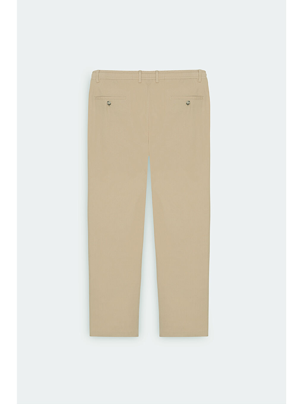 Erkek Bej Comfort Fit Rahat Kesim Pamuklu Beli Bağlamalı Yan Cepli Armürlü Pantolon-7