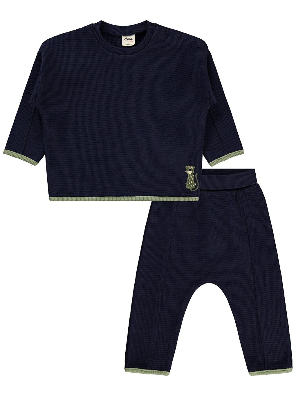 Baby Tiger Nakışlı 6-18 Ay Takım - Lacivert