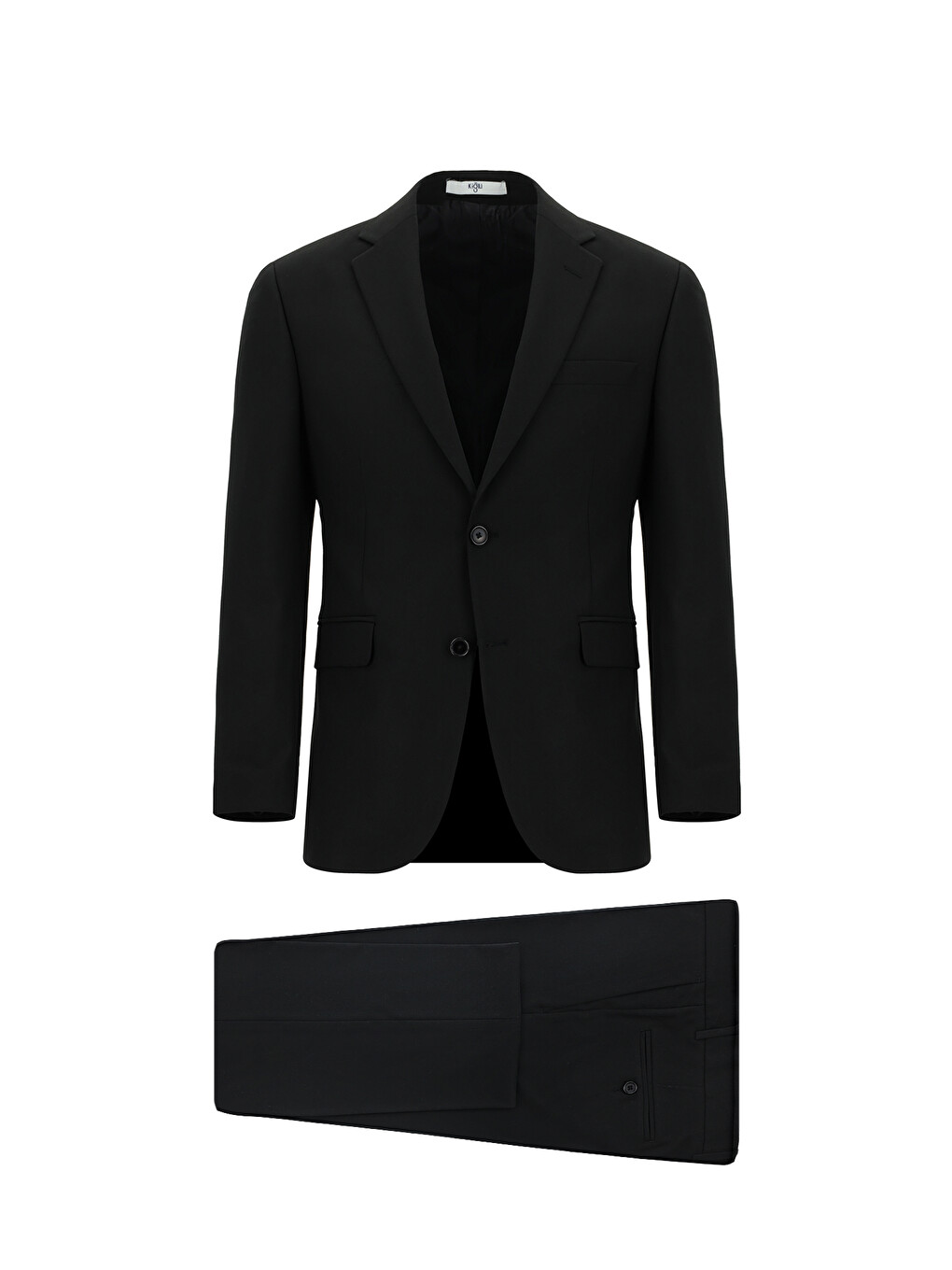 Siyah 7 Drop Slim Fit Dar Kesim Mono Yaka Elastanlı Düz Takım Elbise-4