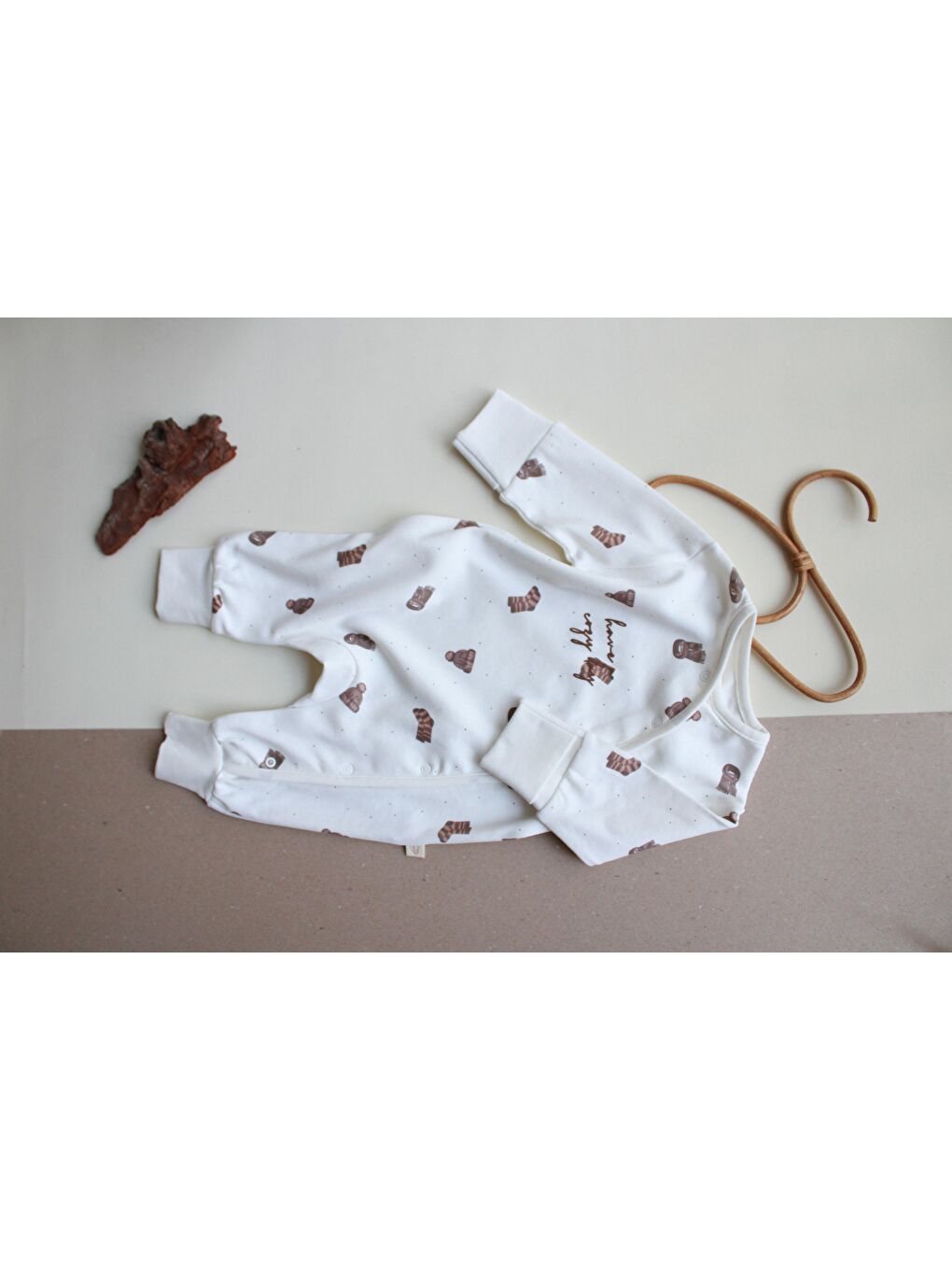 Ekru Sonbahar Serisi Kruvaze Tulum-6