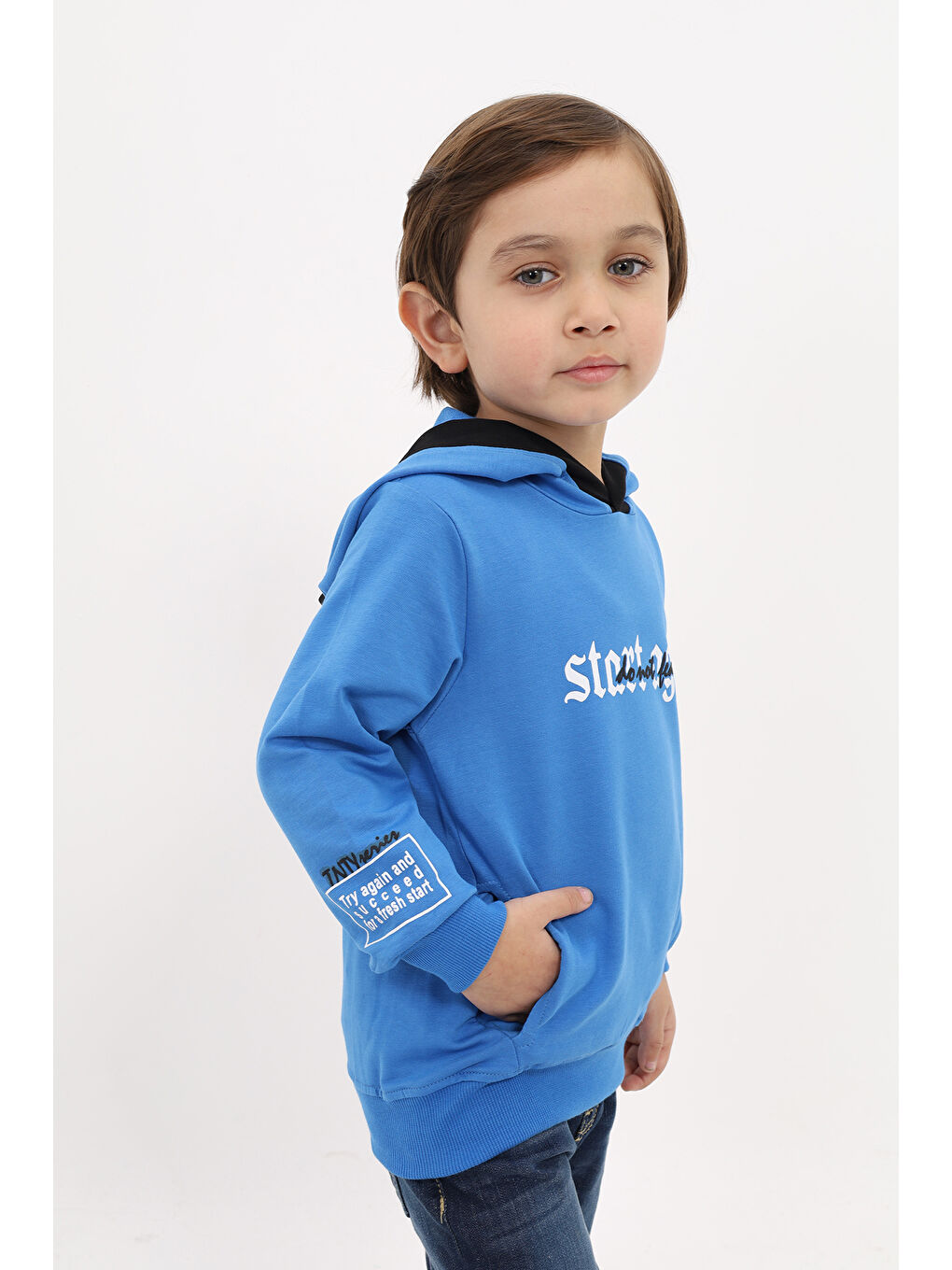 Mavi Erkek Çocuk Baskılı Sweatshirt-1