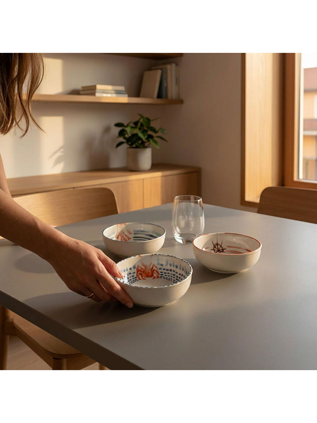 Ekru Ece Mare  3 Parça 14 cm Salata & Çorba Kasesi 5534-2