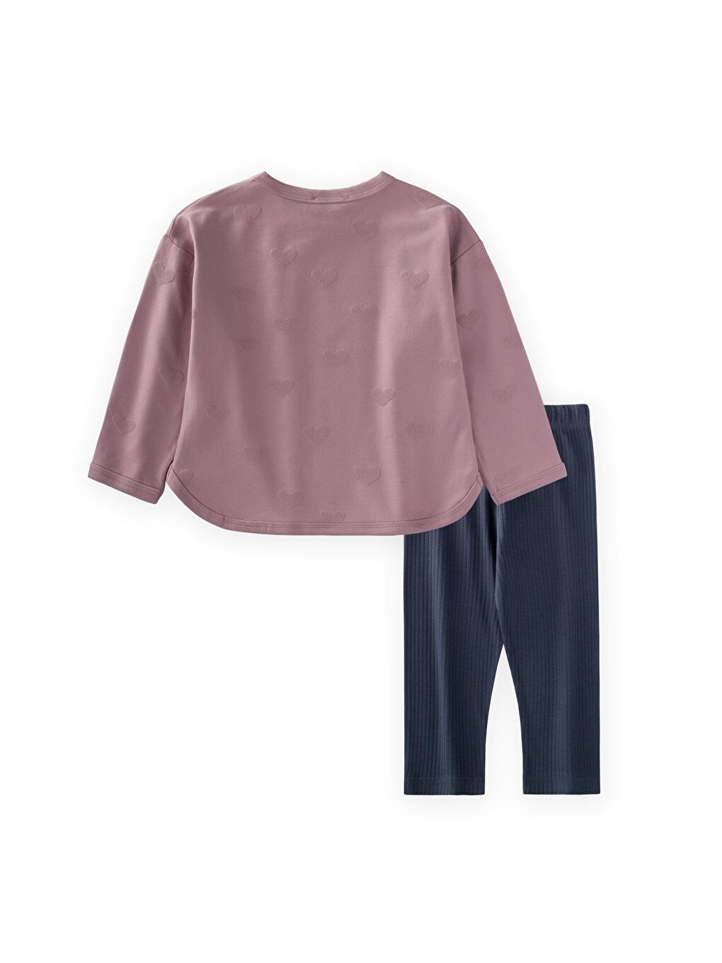 Mor Uzun Kollu T-Shırt Takım 1-7 Yaş Leylak-1