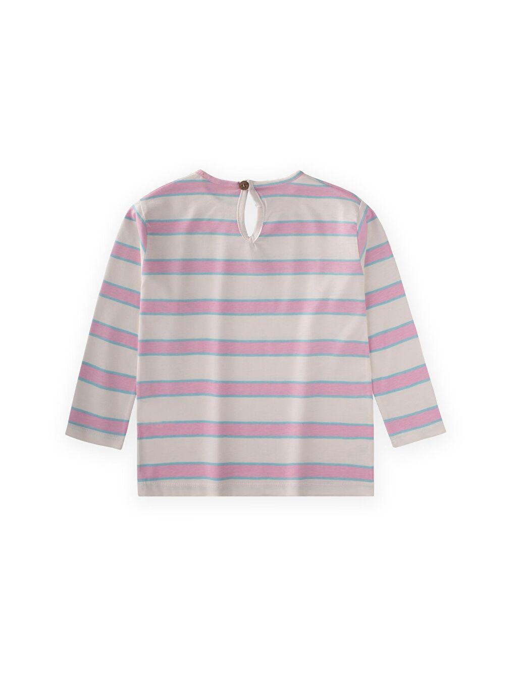 Çizgili Uzun Kollu T-Shırt 2-8 Yaş Pembe Mavi Çizgili-1