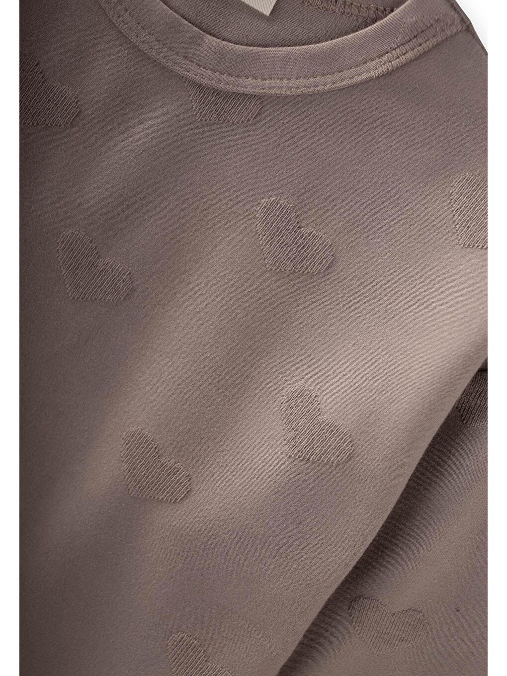 Bej Uzun Kollu T-Shırt Takım 1-7 Yaş Vizon-2