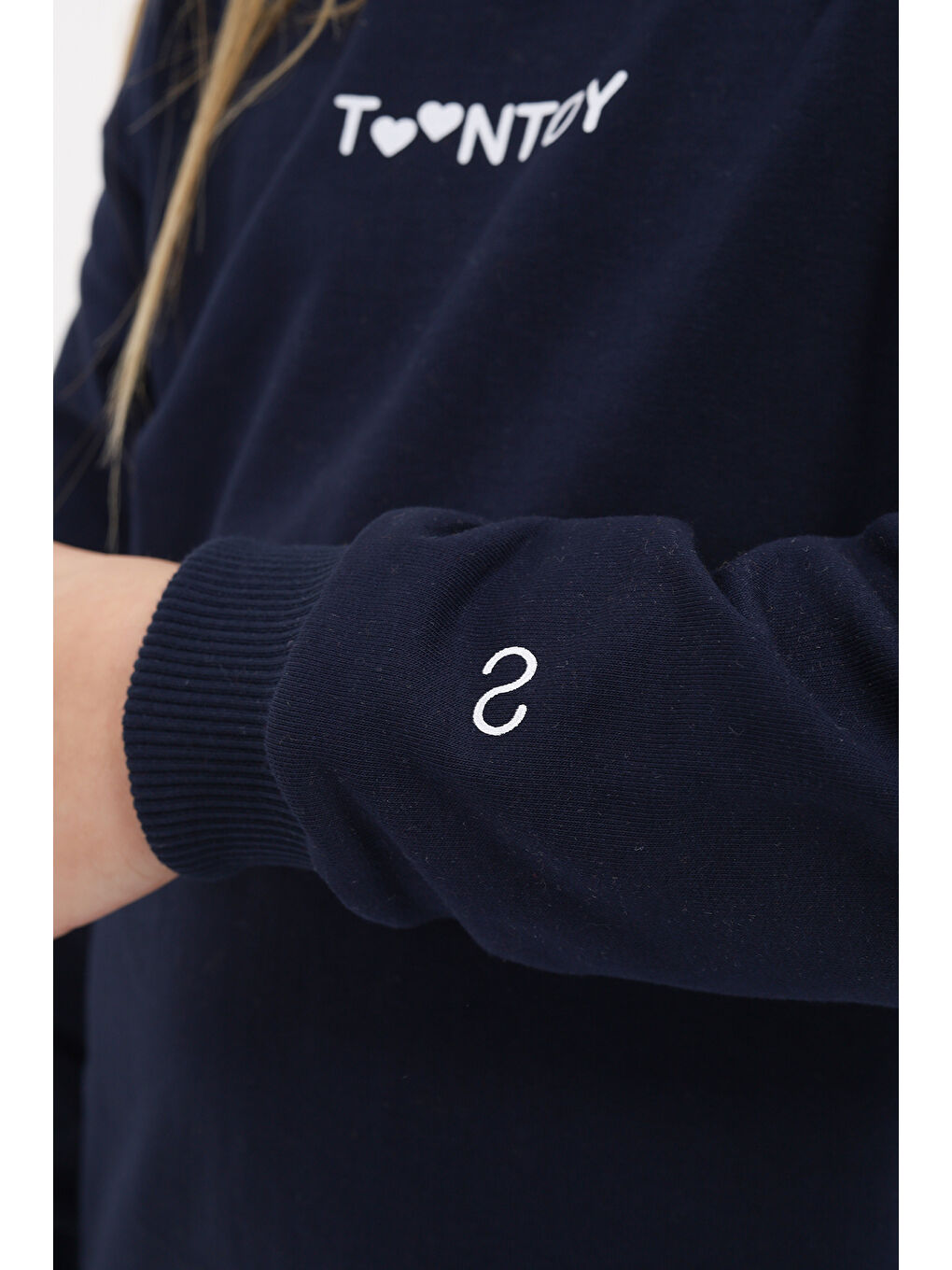 Lacivert Kız Çocuk Baskılı Elbise-2