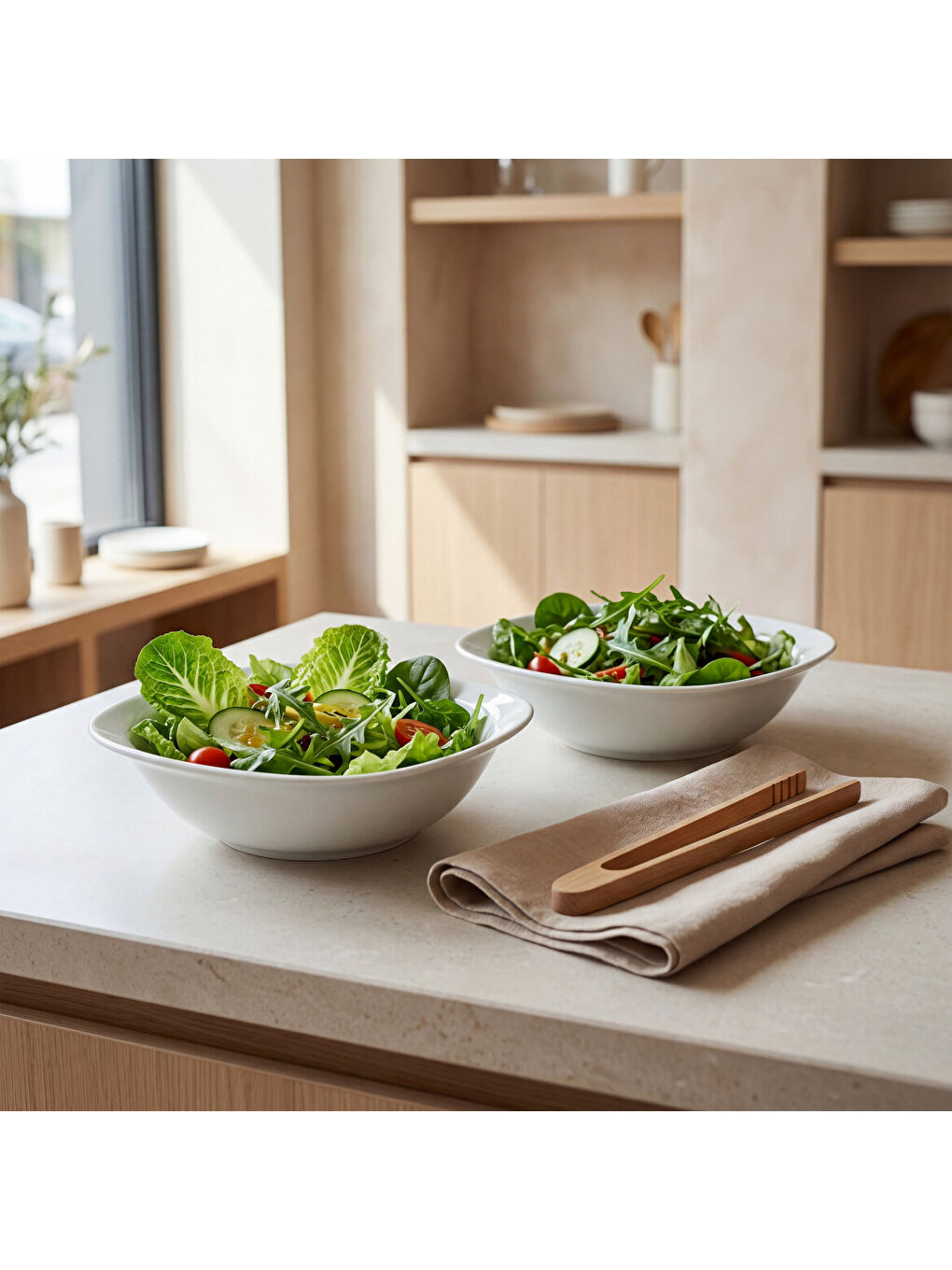 Ekru Gala 2 Parça 18 cm Salata Kasesi-1