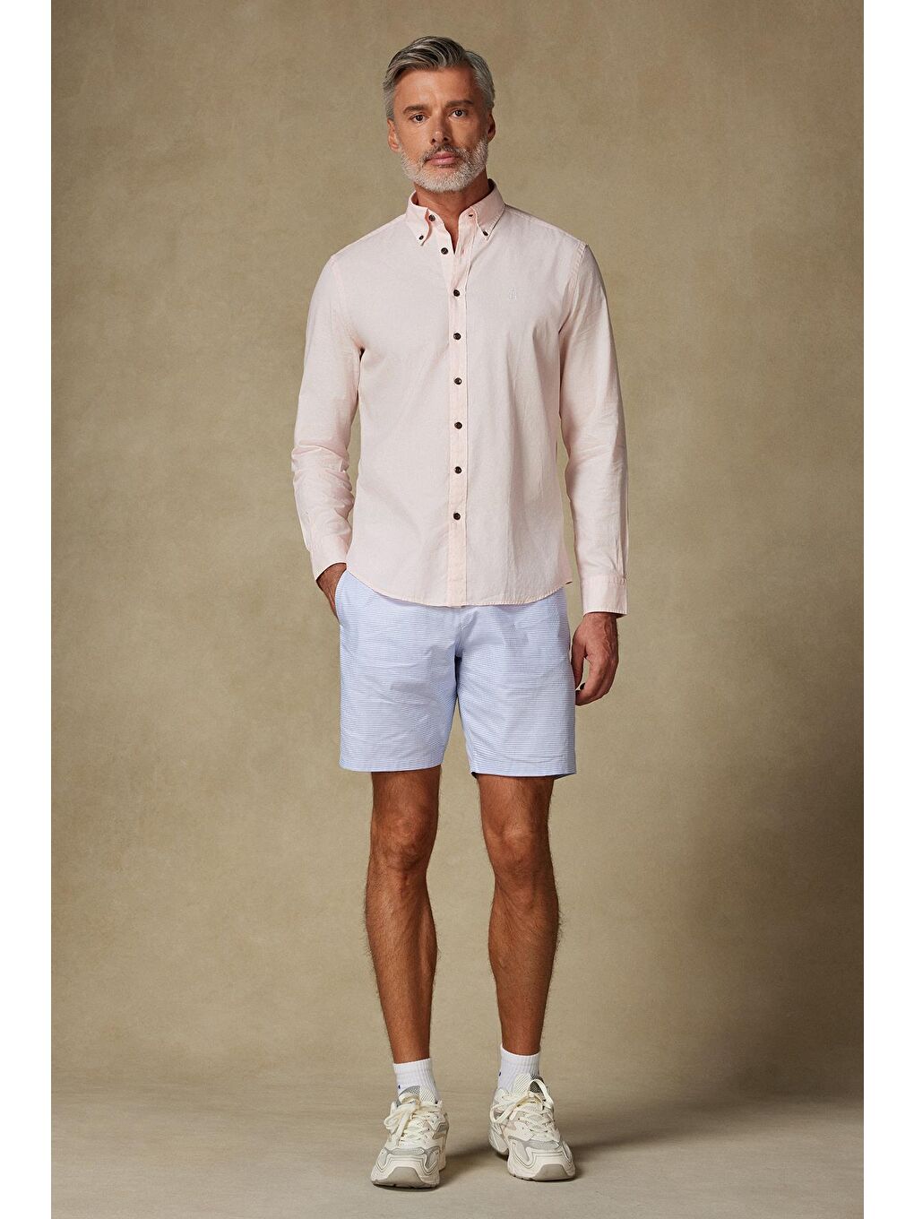 Sky Dobby Pamuklu Comfort Fit Açık Mavi Erkek Desenli Şort