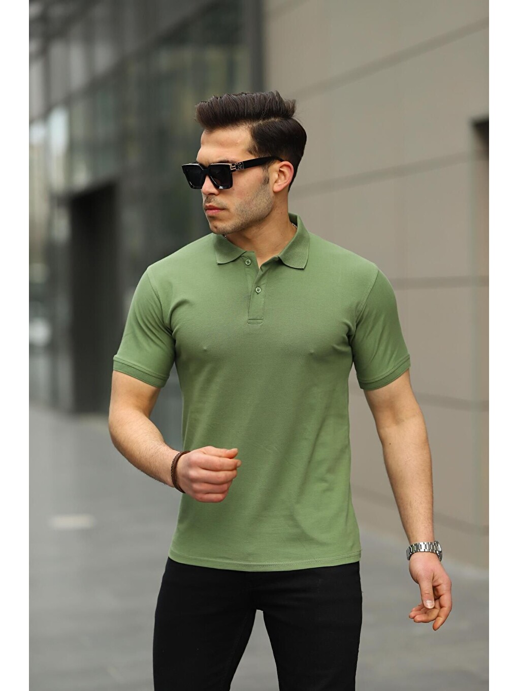 Karışık 3 Adet Erkek Trend Kısa Kollu Basic Polo Yaka Tişört-3
