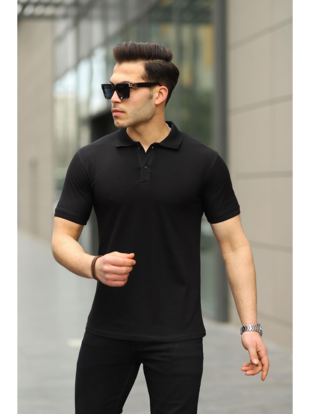 Karışık 3 Adet Erkek Trend Kısa Kollu Basic Polo Yaka Tişört-4